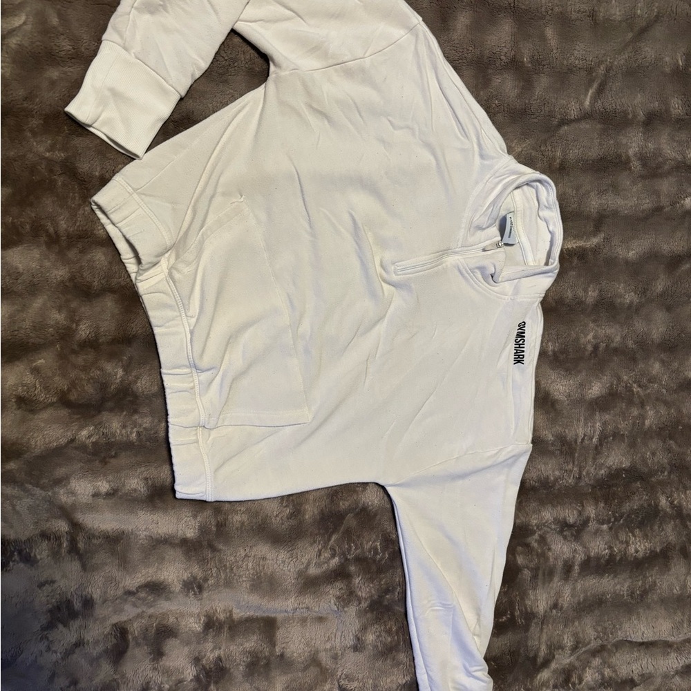 Gymshark White Zip Pullover
